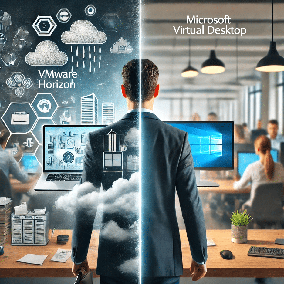 Comparing VMware and Azure in split screen